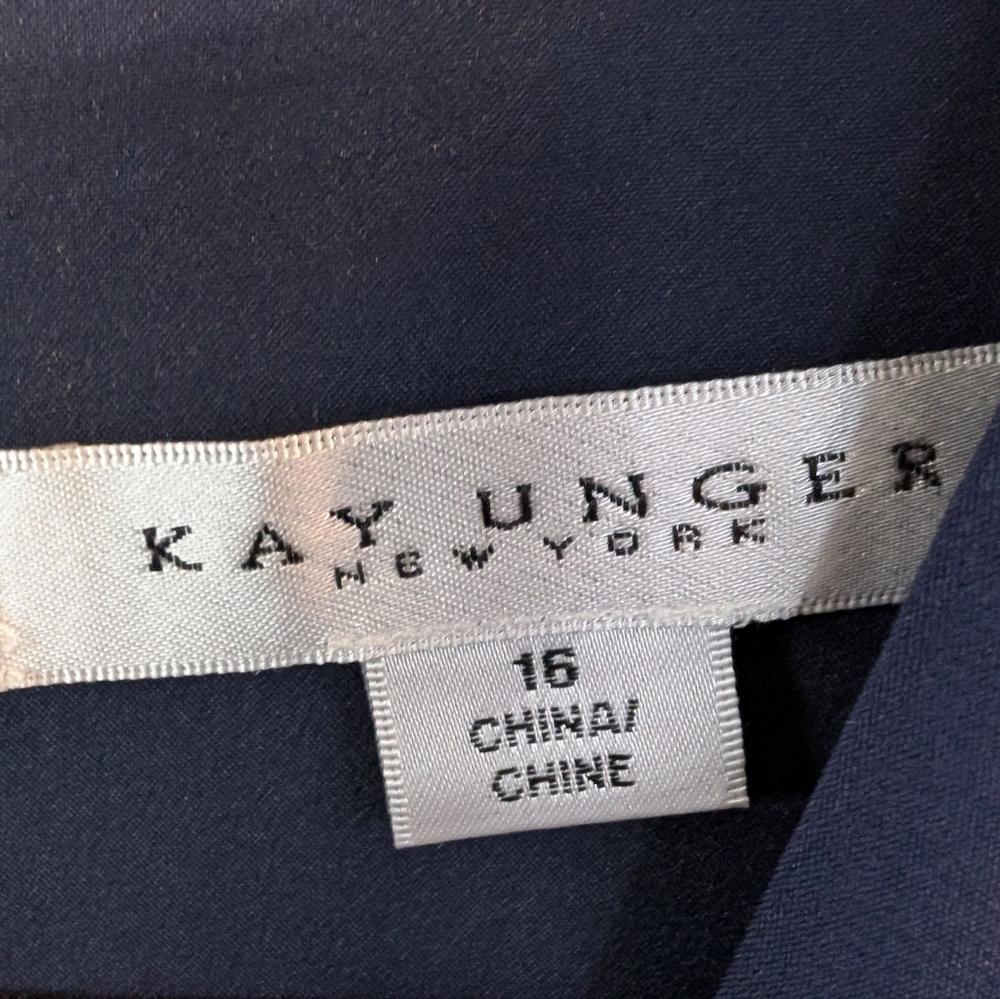 Kay Unger's Petra tea-length Navy Dress... Size 16 - Picture 8 of 10